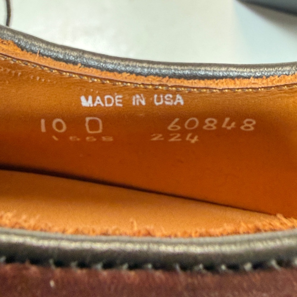 Allen Edmonds Holbrook 1558 Mens 10 D Brown Chromexcel Leather Derby Shoes USA - Picture 2 of 14